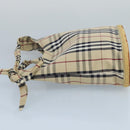 BURBERRY Nova Check Shoulder Bag Canvas Beige Silver Auth 102451-4