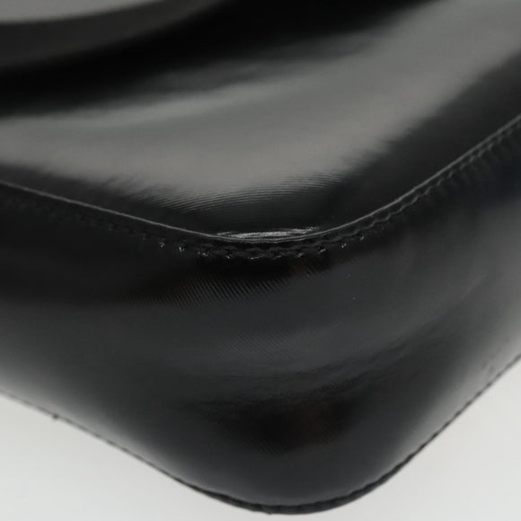 BURBERRY Shoulder Bag Enamel Black Auth 102454