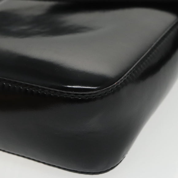 BURBERRY Shoulder Bag Enamel Black Auth 102454