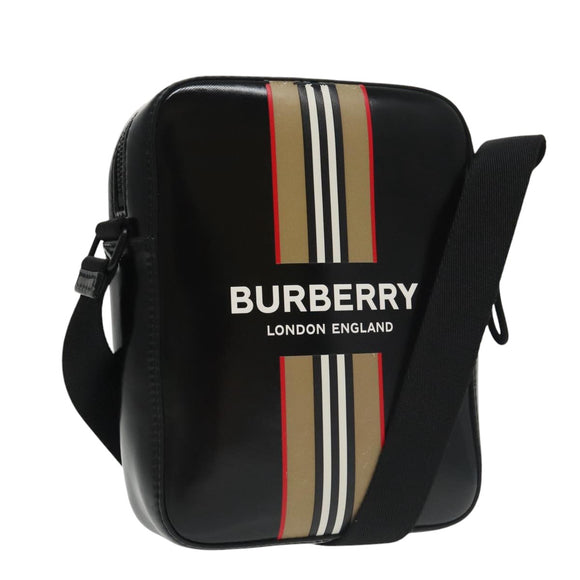BURBERRY Shoulder Bag Enamel Black Auth 102454