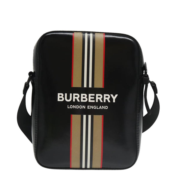 BURBERRY Shoulder Bag Enamel Black Auth 102454