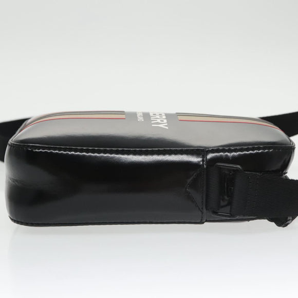 BURBERRY Shoulder Bag Enamel Black Auth 102454