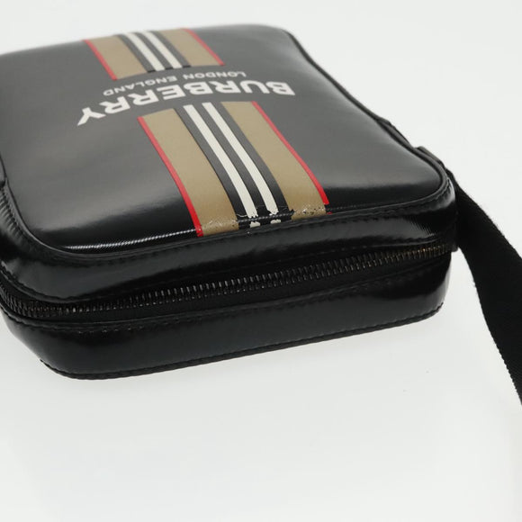 BURBERRY Shoulder Bag Enamel Black Auth 102454
