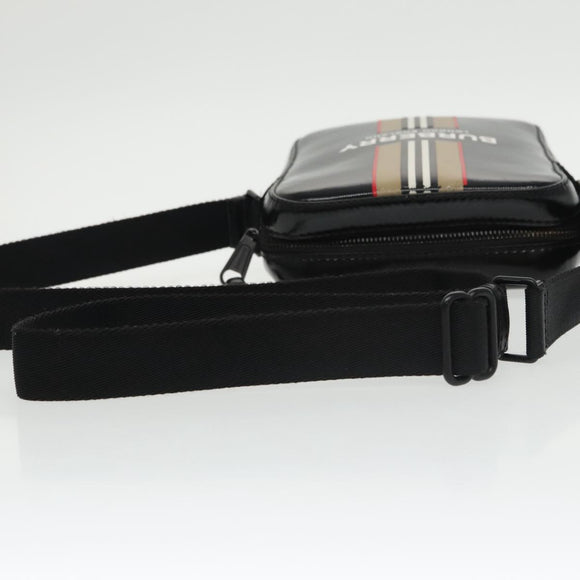 BURBERRY Shoulder Bag Enamel Black Auth 102454
