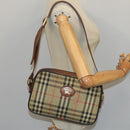Burberrys Nova Check Shoulder Bag Canvas Leather Beige Brown Auth 102456-19