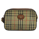 Burberrys Nova Check Shoulder Bag Canvas Leather Beige Brown Auth 102456-13