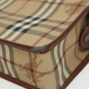 Burberrys Nova Check Clutch Bag PVC Leather Beige Auth 102458-8