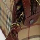 Burberrys Nova Check Clutch Bag PVC Leather Beige Auth 102458-9