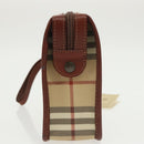 Burberrys Nova Check Clutch Bag PVC Leather Beige Auth 102458-3