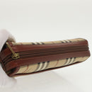 Burberrys Nova Check Clutch Bag PVC Leather Beige Auth 102458-6