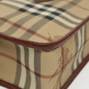 Burberrys Nova Check Clutch Bag PVC Leather Beige Auth 102458-14