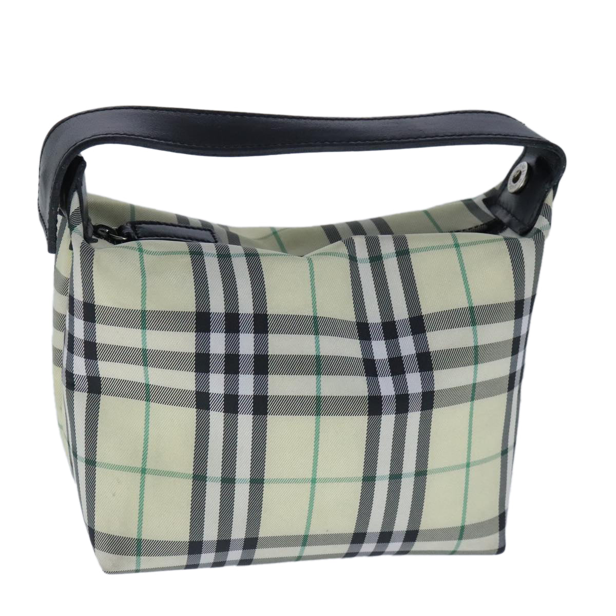 BURBERRY Nova Check Pouch Nylon Green Black Auth 102461