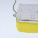 BURBERRY TB Chain Shoulder Bag Leather White Yellow Auth 102462V-10