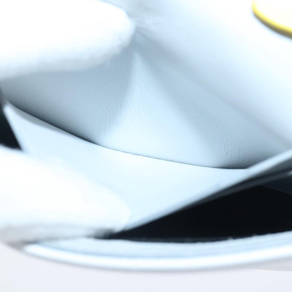 BURBERRY TB Chain Shoulder Bag Leather White Yellow Auth 102462V