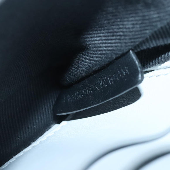 BURBERRY TB Chain Shoulder Bag Leather White Yellow Auth 102462V