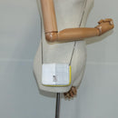 BURBERRY TB Chain Shoulder Bag Leather White Yellow Auth 102462V-23