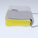 BURBERRY TB Chain Shoulder Bag Leather White Yellow Auth 102462V-5
