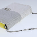 BURBERRY TB Chain Shoulder Bag Leather White Yellow Auth 102462V-6