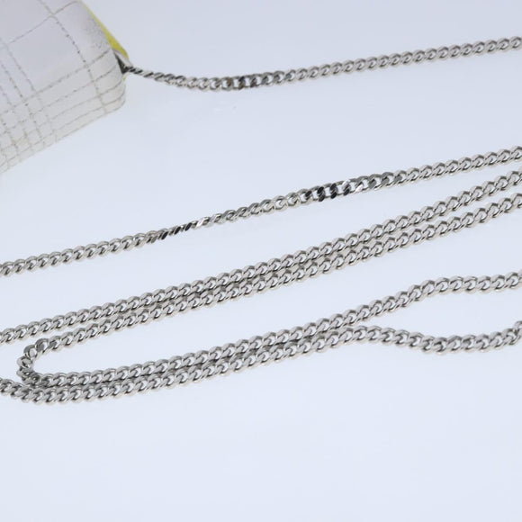 BURBERRY TB Chain Shoulder Bag Leather White Yellow Auth 102462V