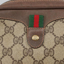 GUCCI GG Supreme Web Sherry Line Shoulder Bag PVC Beige 156 02 066 Auth 102468-18