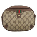 GUCCI GG Supreme Web Sherry Line Shoulder Bag PVC Beige 156 02 066 Auth 102468-13