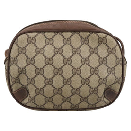 GUCCI GG Supreme Web Sherry Line Shoulder Bag PVC Beige 156 02 066 Auth 102468 - 0
