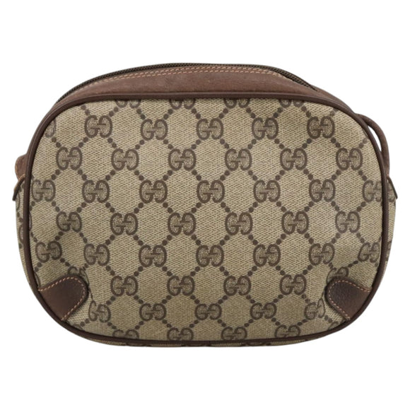 GUCCI GG Supreme Web Sherry Line Shoulder Bag PVC Beige 156 02 066 Auth 102468