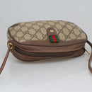 GUCCI GG Supreme Web Sherry Line Shoulder Bag PVC Beige 156 02 066 Auth 102468-6