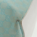 GUCCI GG Canvas Tote Bag Light Blue White Gold 002 1098 Auth 102471-14