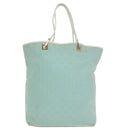 GUCCI GG Canvas Tote Bag Light Blue White Gold 002 1098 Auth 102471-13