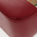BURBERRY Nova Check Hand Bag Canvas  Leather Beige Red Auth 102476-9