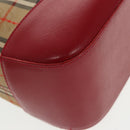 BURBERRY Nova Check Hand Bag Canvas  Leather Beige Red Auth 102476-15