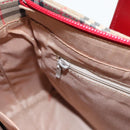 BURBERRY Nova Check Hand Bag Canvas  Leather Beige Red Auth 102476-20