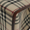 BURBERRY Nova Check Hand Bag Canvas 2way Beige Brown Silver Auth 102478-14