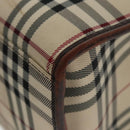 BURBERRY Nova Check Hand Bag Canvas 2way Beige Brown Silver Auth 102478-16