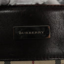 BURBERRY Nova Check Hand Bag Canvas 2way Beige Brown Silver Auth 102478-10