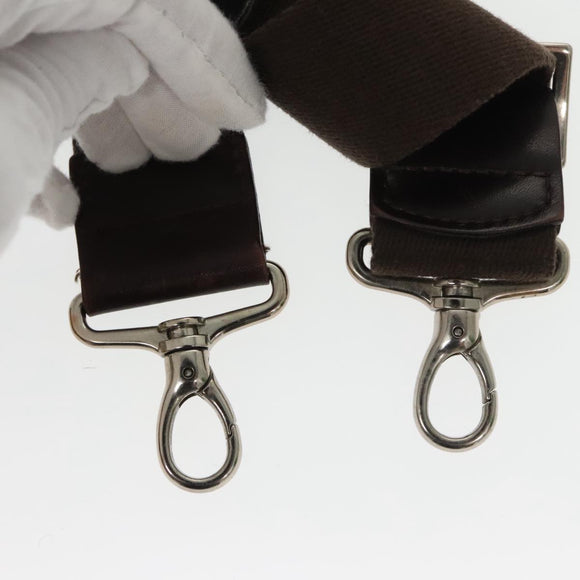 BURBERRY Nova Check Hand Bag Canvas 2way Beige Brown Silver Auth 102478