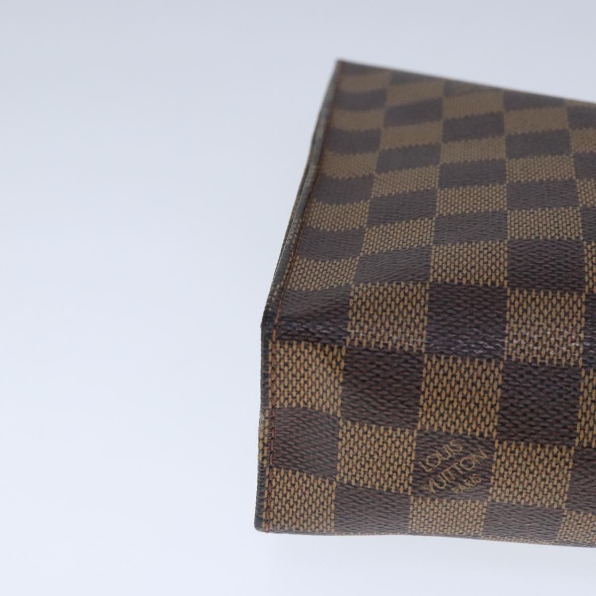 LOUIS VUITTON Damier Ebene Poche Toilette 26 Pouch N47543 LV Auth 102486