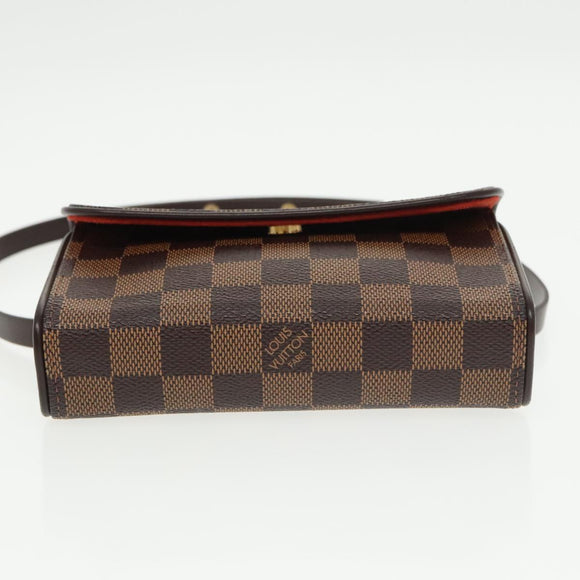 LOUIS VUITTON Damier Ebene Pochette Florentine Waist Bag N51856 LV Auth 102487AV