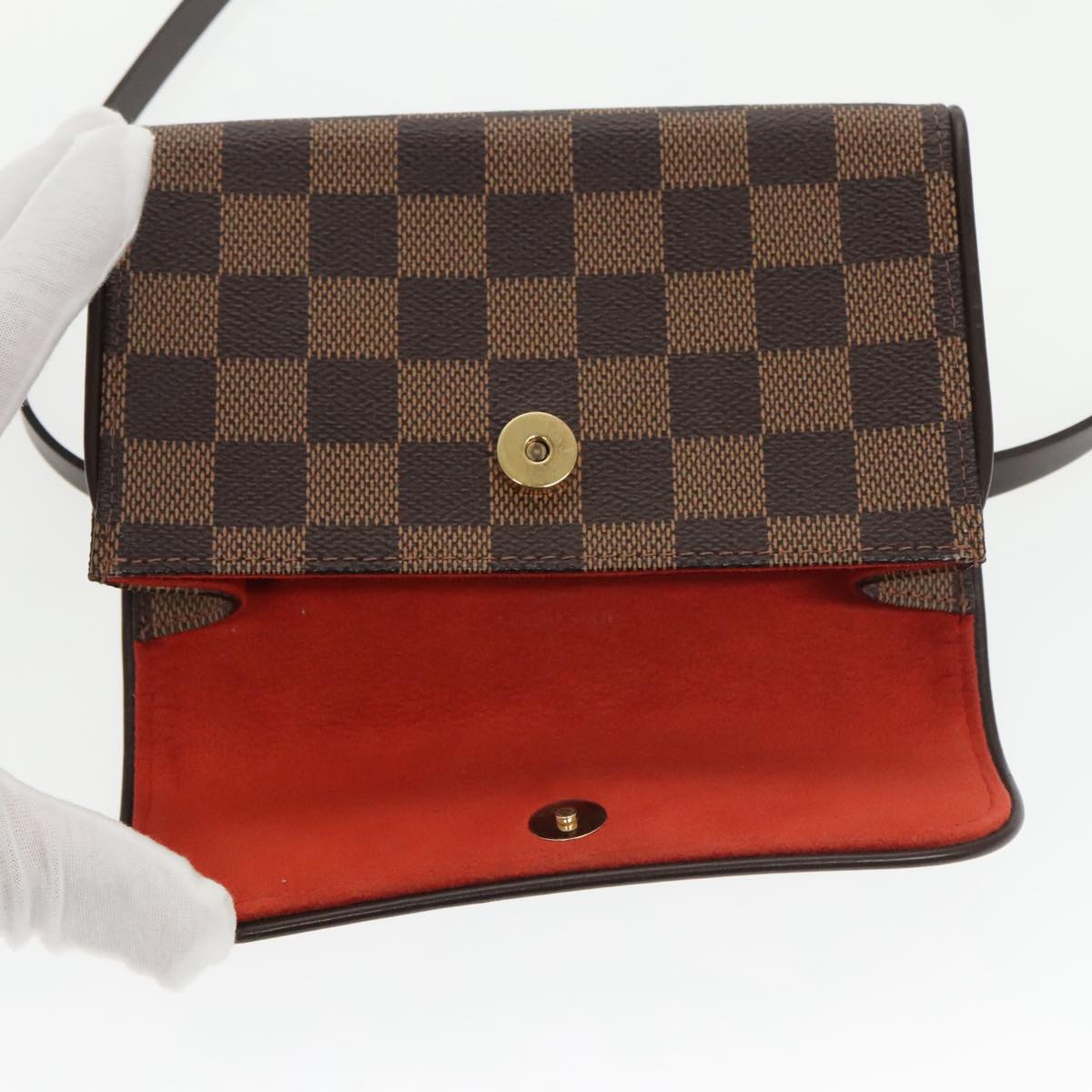 LOUIS VUITTON Damier Ebene Pochette Florentine Waist Bag N51856 LV Auth 102487A