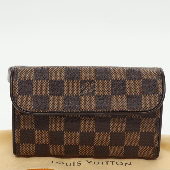 LOUIS VUITTON Damier Ebene Pochette Florentine Waist Bag N51856 LV Auth 102487V