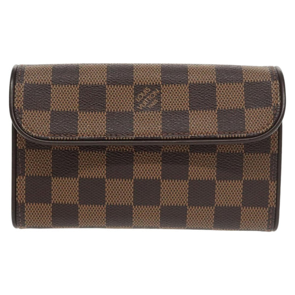 LOUIS VUITTON Damier Ebene Pochette Florentine Waist Bag N51856 LV Auth 102487V