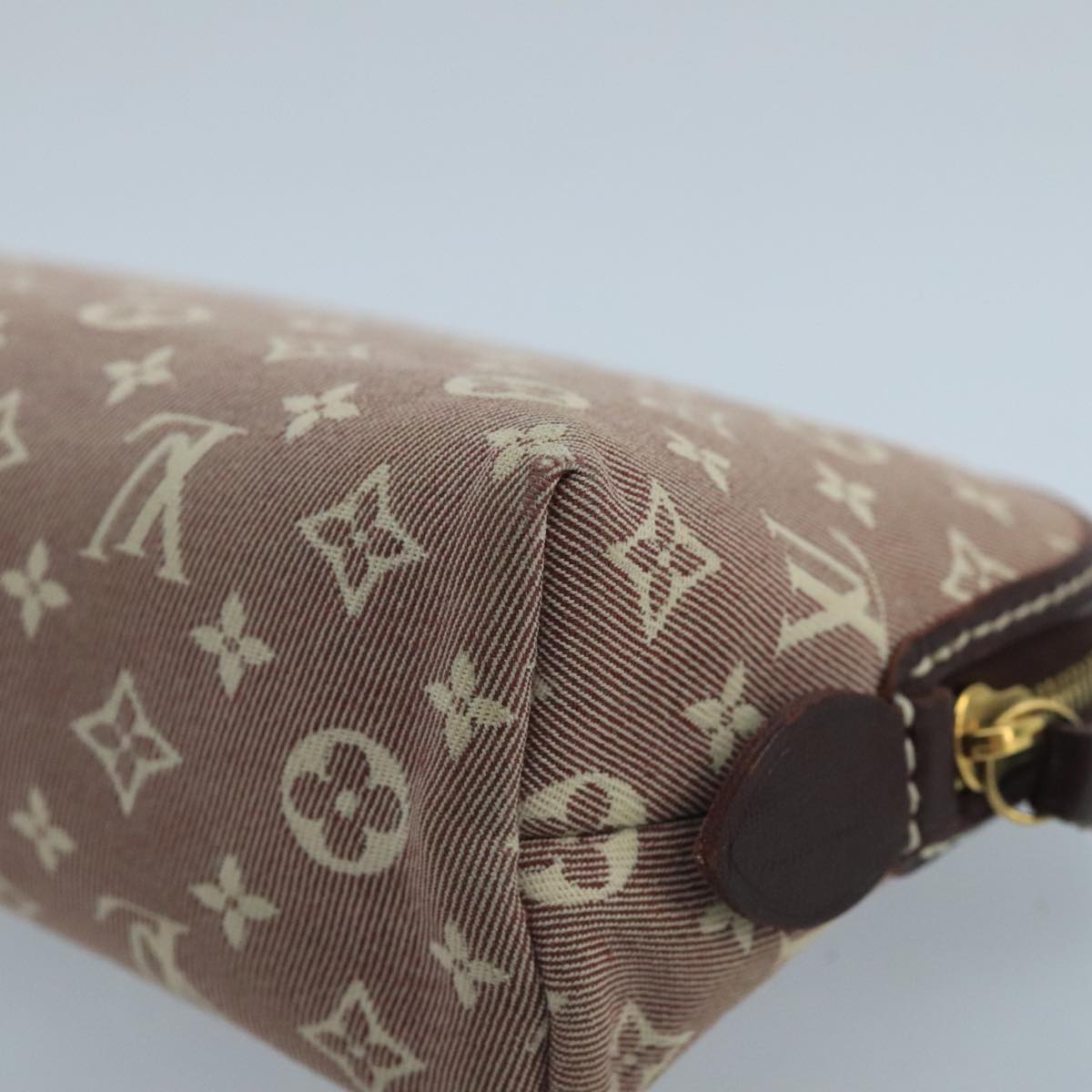 LOUIS VUITTON Monogram Idylle Pochette Cosmetic Pouch Sepia M40377 Auth 102488