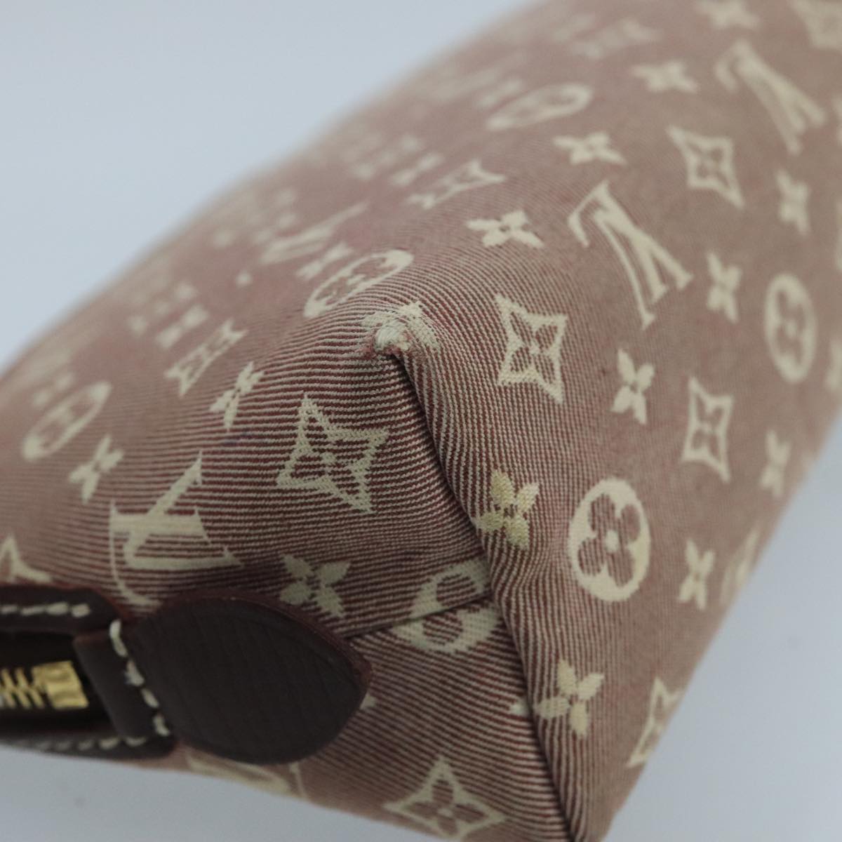 LOUIS VUITTON Monogram Idylle Pochette Cosmetic Pouch Sepia M40377 Auth 102488