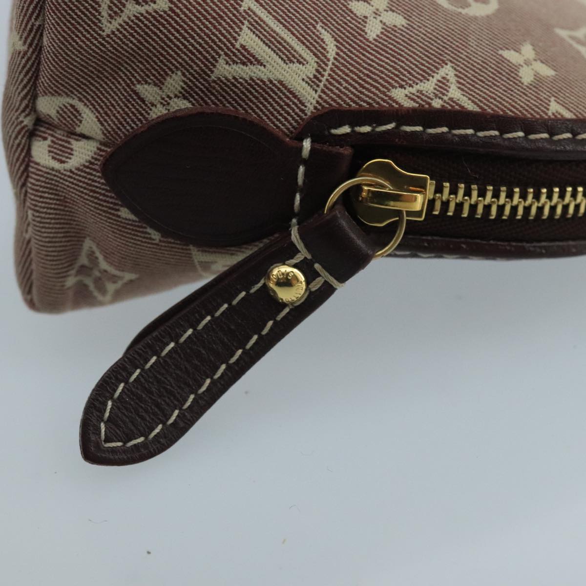 LOUIS VUITTON Monogram Idylle Pochette Cosmetic Pouch Sepia M40377 Auth 102488