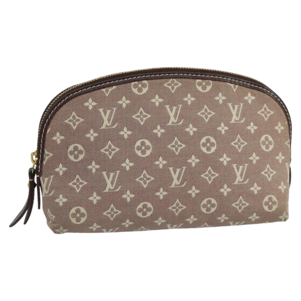 LOUIS VUITTON Monogram Idylle Pochette Cosmetic Pouch Sepia M40377 Auth 102488