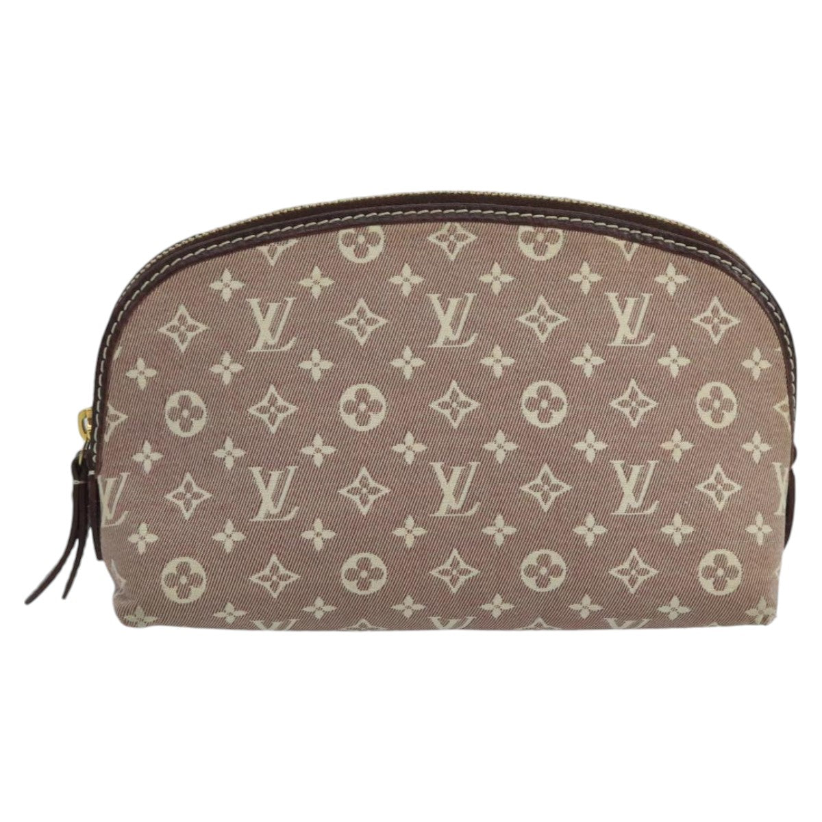 LOUIS VUITTON Monogram Idylle Pochette Cosmetic Pouch Sepia M40377 Auth 102488