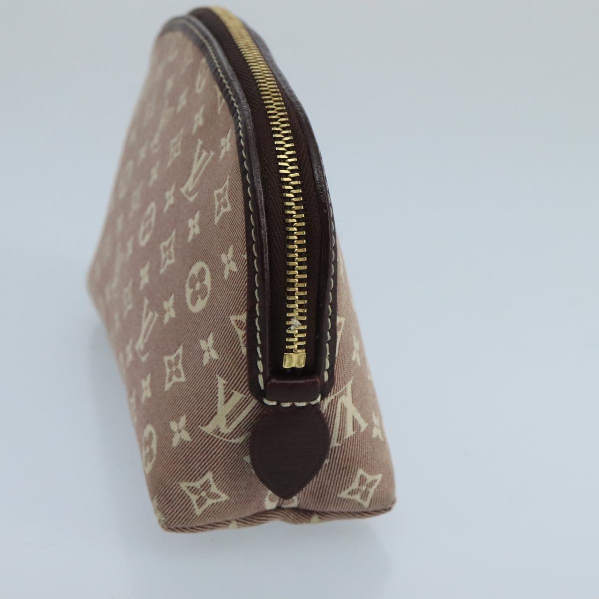 LOUIS VUITTON Monogram Idylle Pochette Cosmetic Pouch Sepia M40377 Auth 102488