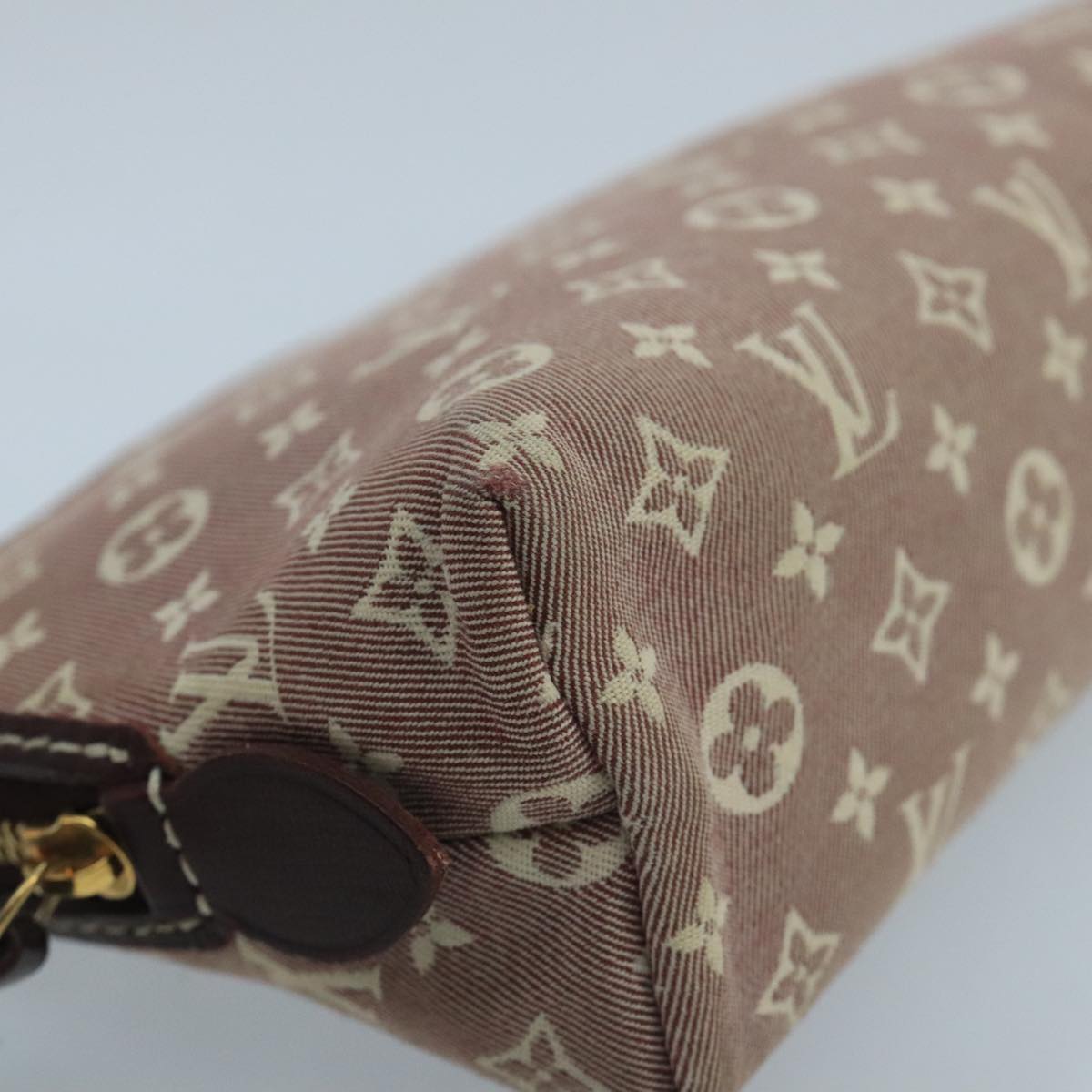 LOUIS VUITTON Monogram Idylle Pochette Cosmetic Pouch Sepia M40377 Auth 102488