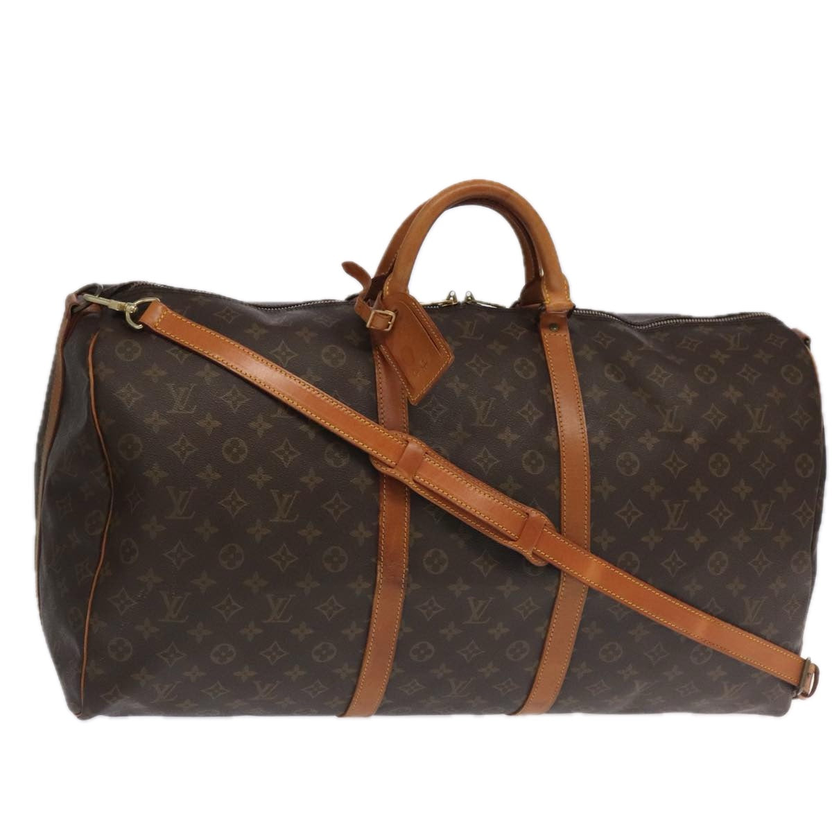 LOUIS VUITTON Monogram Keepall Bandouliere 60 Boston Bag M41412 LV Auth 102497